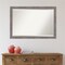 Beveled Bathroom Wall Mirror, Pinstripe Plank Grey Narrow Frame